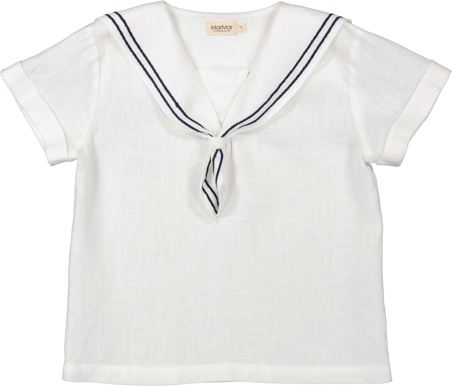 MARMAR COPENHAGEN WHITE LINEN SAILOR COLLAR SHIRT