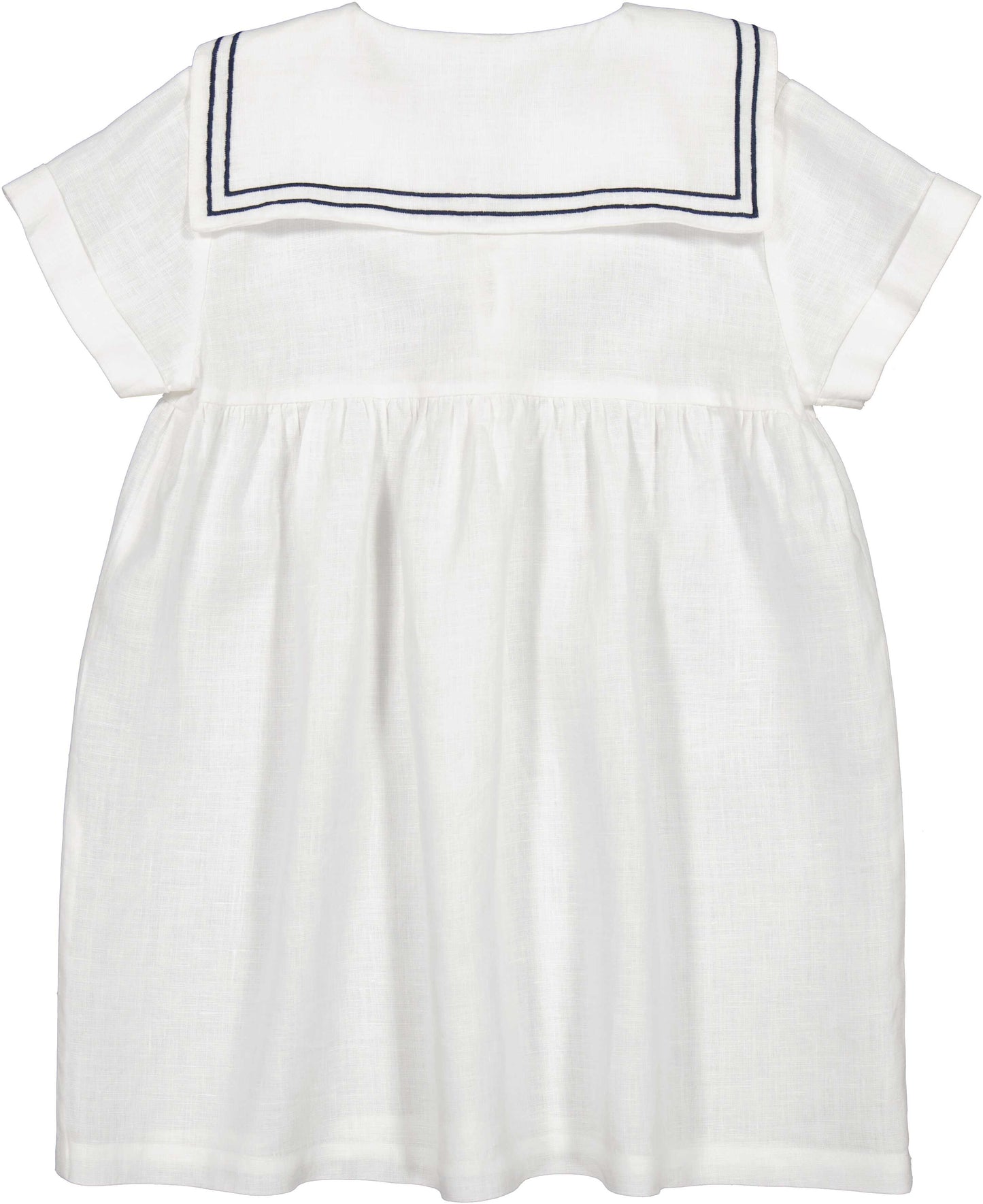 MARMAR COPENHAGEN WHITE LINEN SAILOR COLLAR DRESS