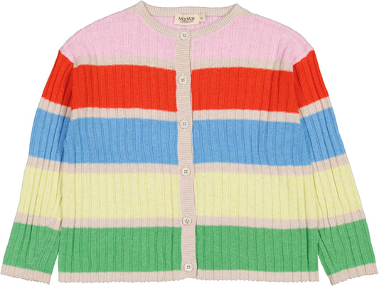 MARMAR COPENHAGEN MULTICOLOR WIDE STRIPE KNIT CARDIGAN