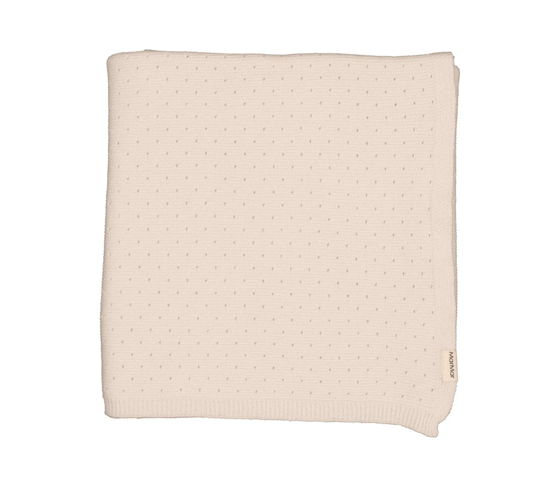 MARMAR COPENHAGEN TAUPE OPEN KNIT BLANKET