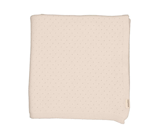 MARMAR COPENHAGEN TAUPE OPEN KNIT BLANKET