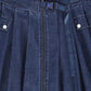 VALENTINA BLUE DENIM CARGO POCKET PLEAT SKIRT [FINAL SALE]