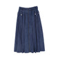 VALENTINA BLUE DENIM CARGO POCKET PLEAT SKIRT [FINAL SALE]