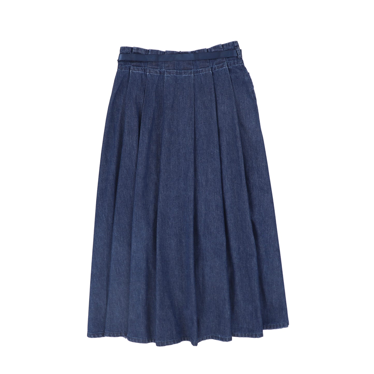 VALENTINA BLUE DENIM CARGO POCKET PLEAT SKIRT [FINAL SALE]