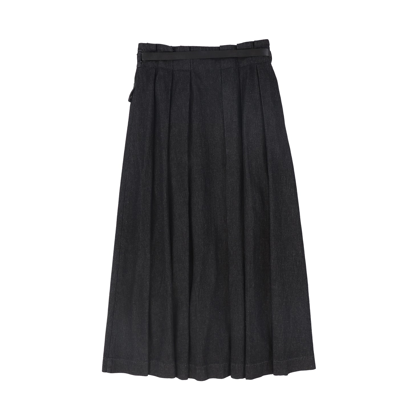 VALENTINA BLACK DENIM CARGO POCKET PLEAT SKIRT