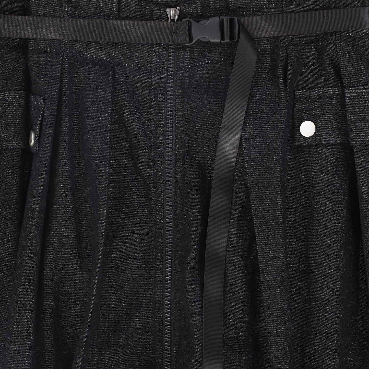 VALENTINA BLACK DENIM CARGO POCKET PLEAT SKIRT