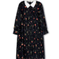 MINIMAL BLACK FLORAL PLEATED COLLAR DRESS