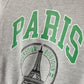 PHIL AND PHOEBE GREY/GREEN PARIS STRIPED TRIM SWEATSHIRT SET