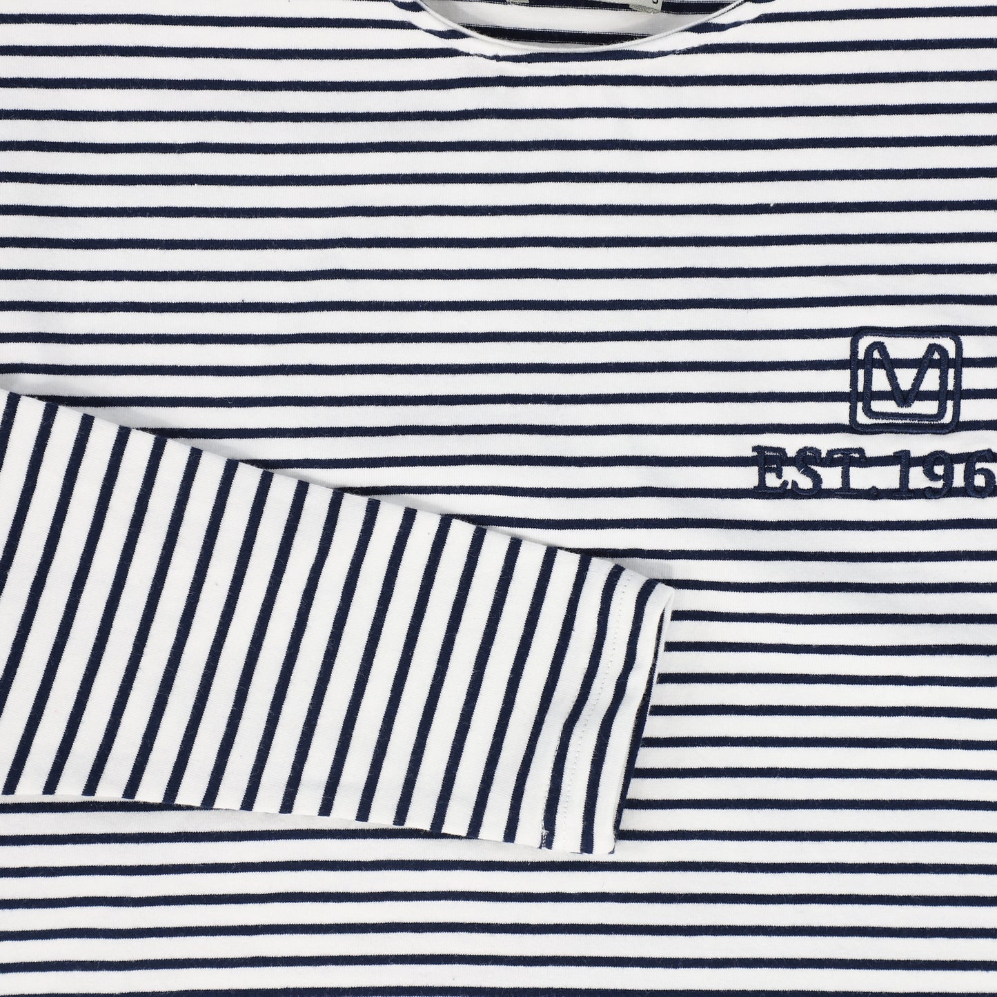VALENTINA NAVY STRIPED LOGO T-SHIRT [FINAL SALE]