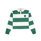 VALENTINA GREEN WIDE STRIPE CREST POLO