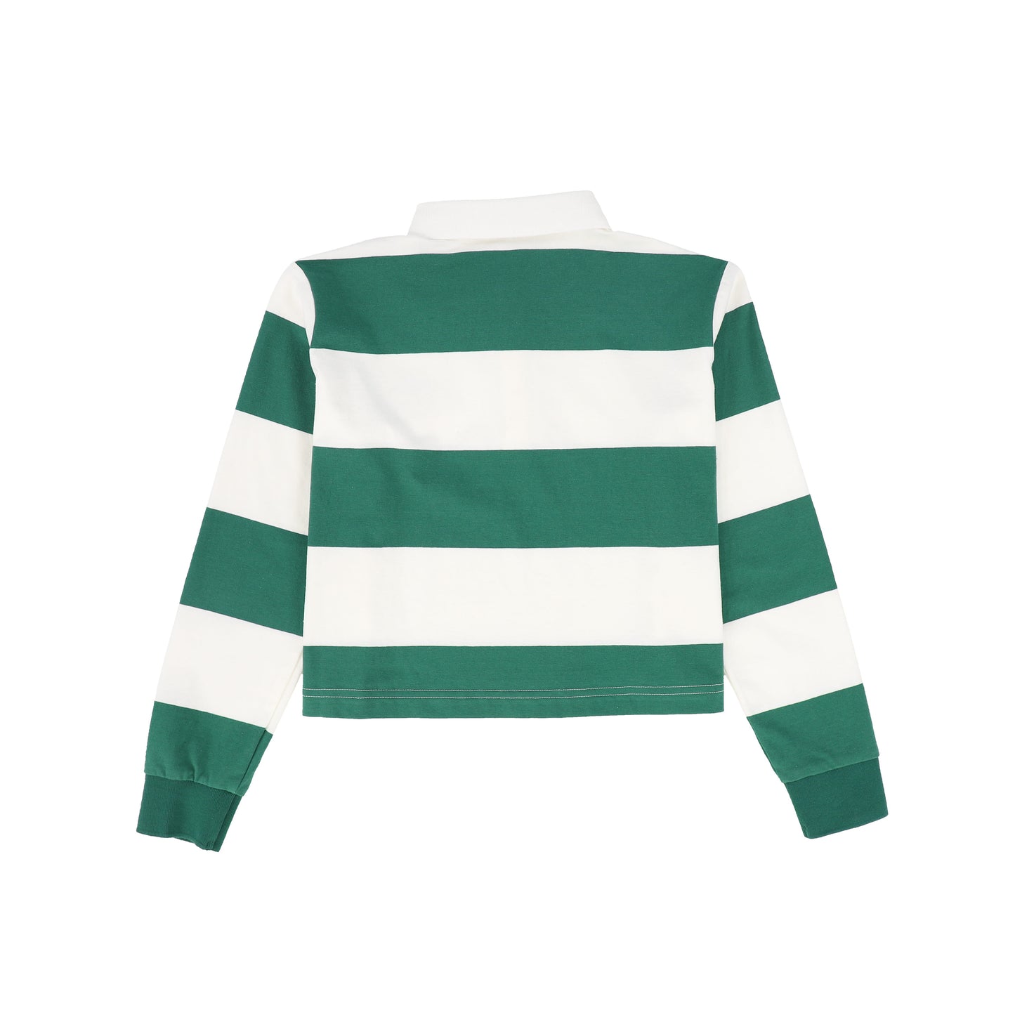 VALENTINA GREEN WIDE STRIPE CREST POLO