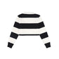 VALENTINA BLACK/WHITE WIDE STRIPE CREST POLO