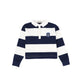VALENTINA NAVY/WHITE WIDE STRIPE CREST POLO
