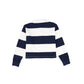 VALENTINA NAVY/WHITE WIDE STRIPE CREST POLO