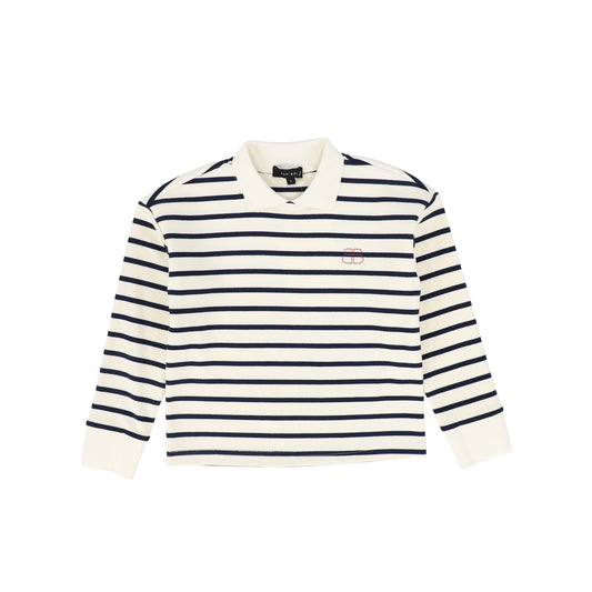 BAMBOO NAVY SCRIPT STRIPE POLO
