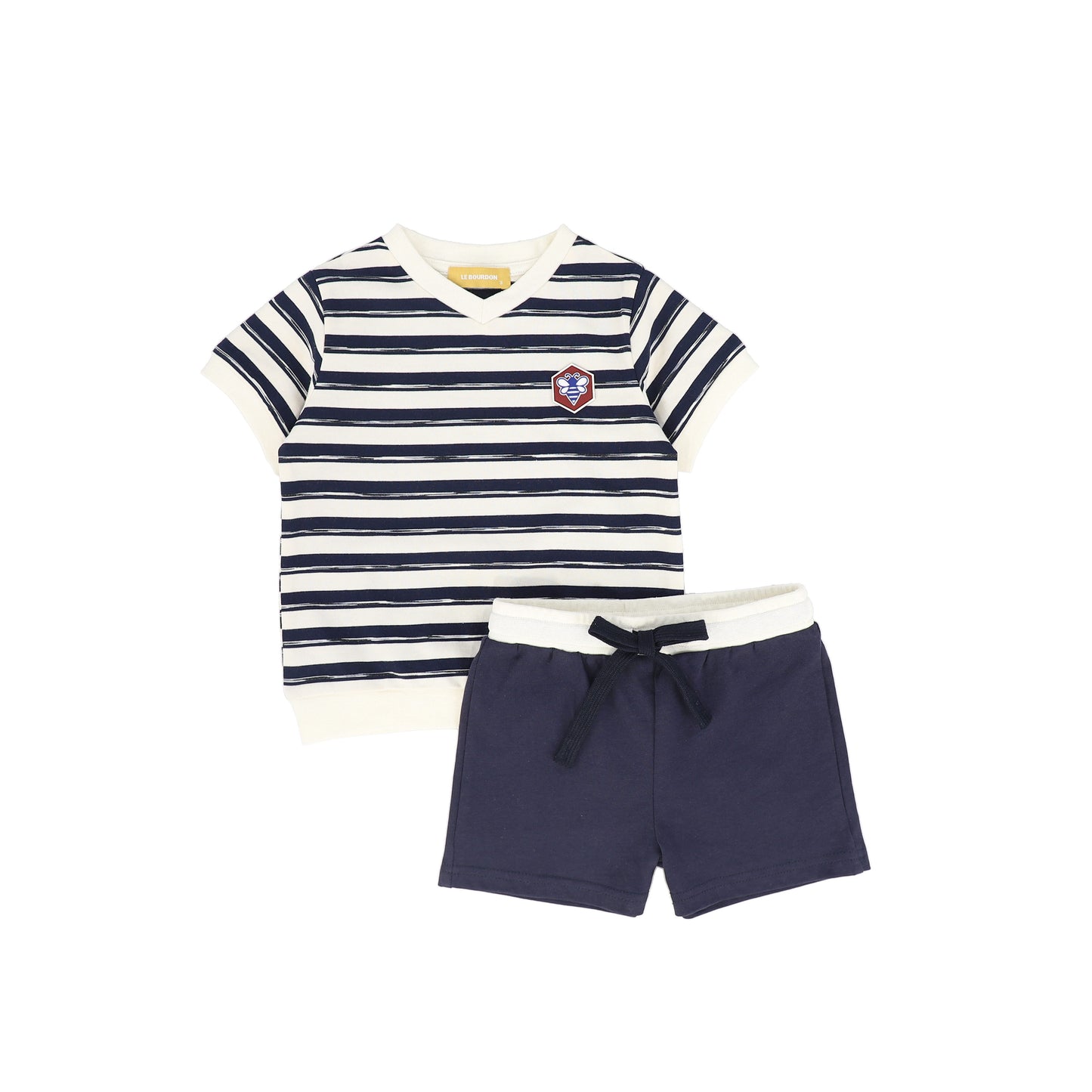 LE BOURDON NAVY STRIPED T-SHIRT SET