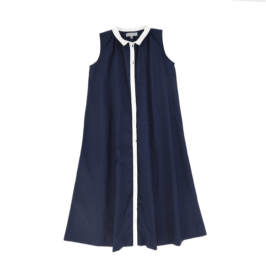BACE COLLECTION NAVY COLLAR MIDI JUMPER