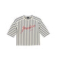 BAMBOO NAVY SCRIPT STRIPED T-SHIRT