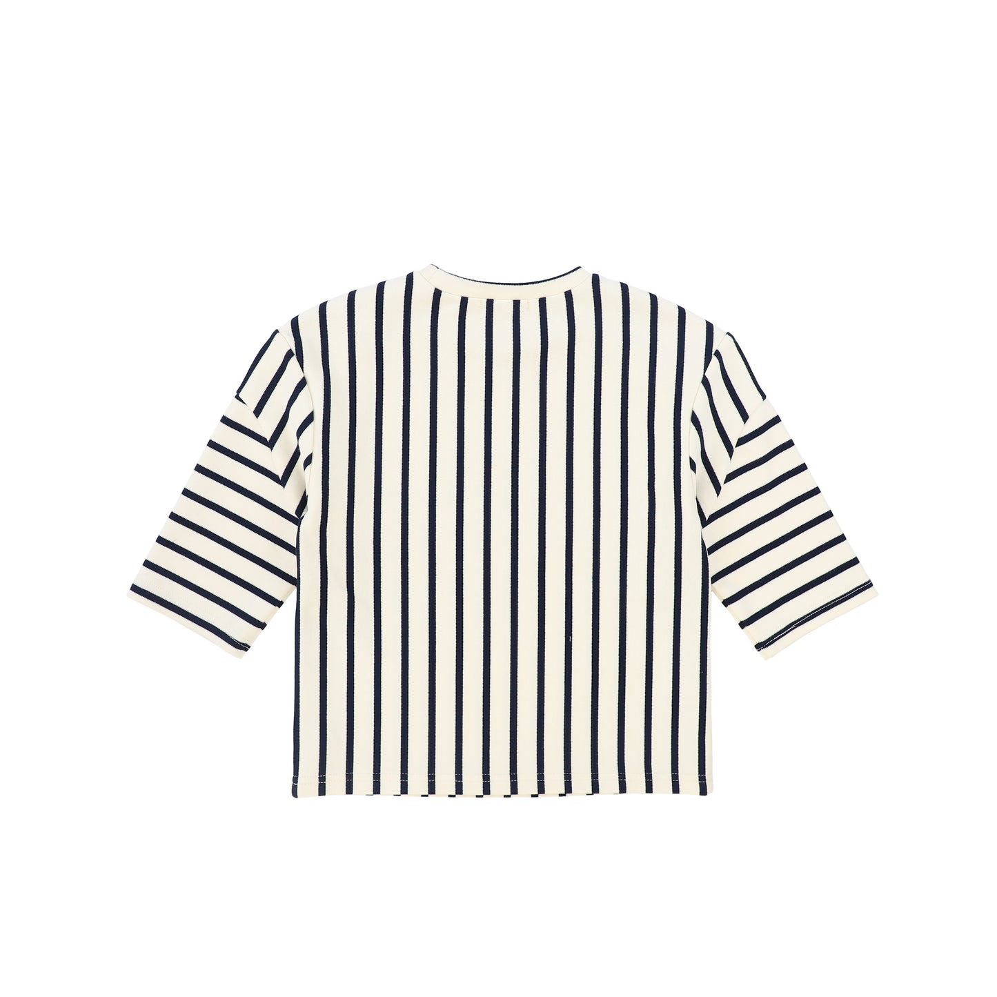 BAMBOO NAVY SCRIPT STRIPED T-SHIRT