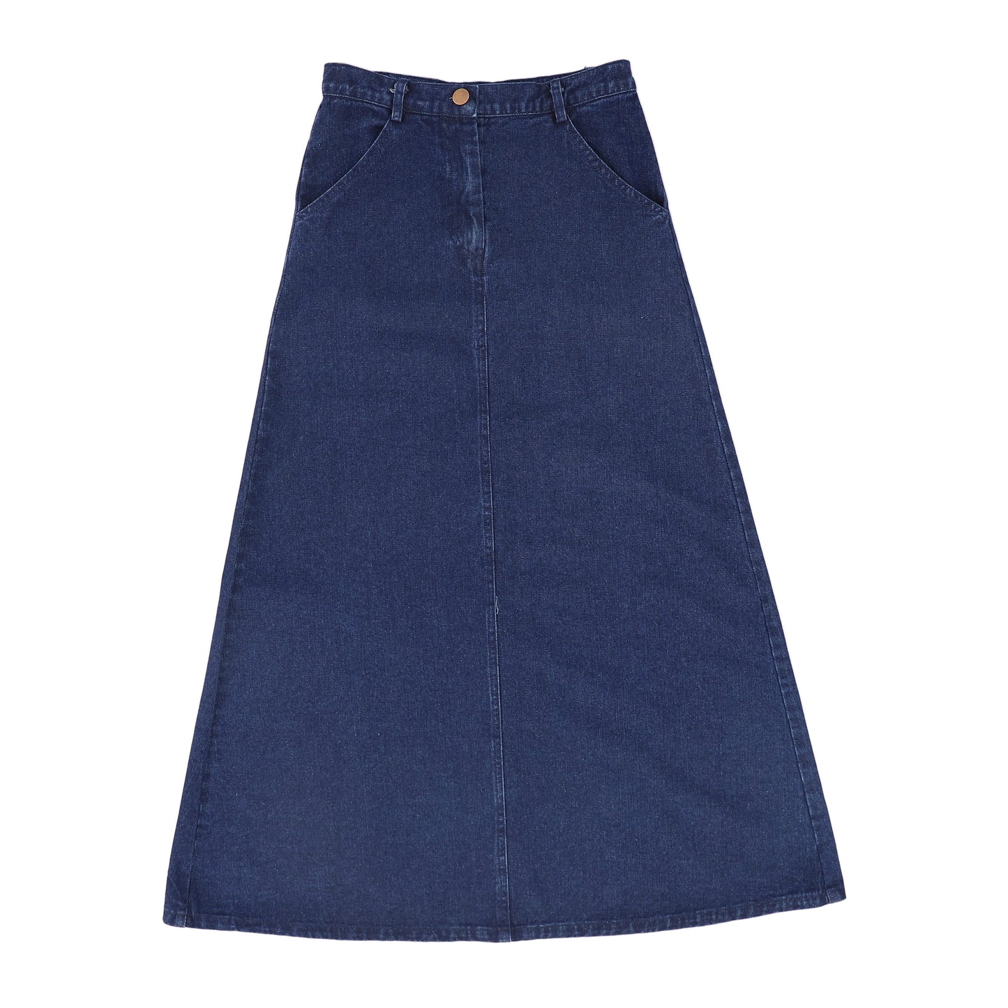BAMBOO MID BLUE DENIM SIDE POCKET MAXI SKIRT