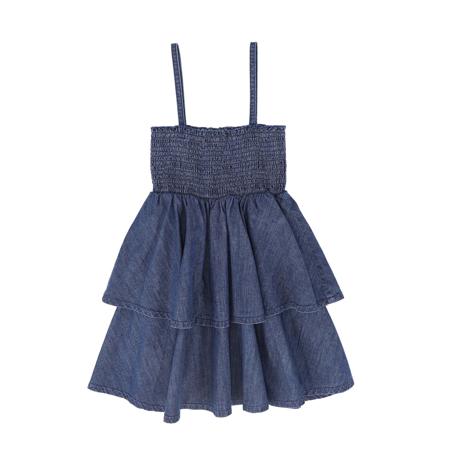 Blue Denim Smock Tiered Jumper