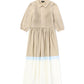 BAMBOO TAN GATHERED COLLAR MIDI DRESS [FINAL SALE]
