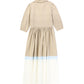 BAMBOO TAN GATHERED COLLAR MIDI DRESS [FINAL SALE]