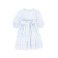 ONE CHILD LIGHT BLUE EYELET LACE TRIM DRESS