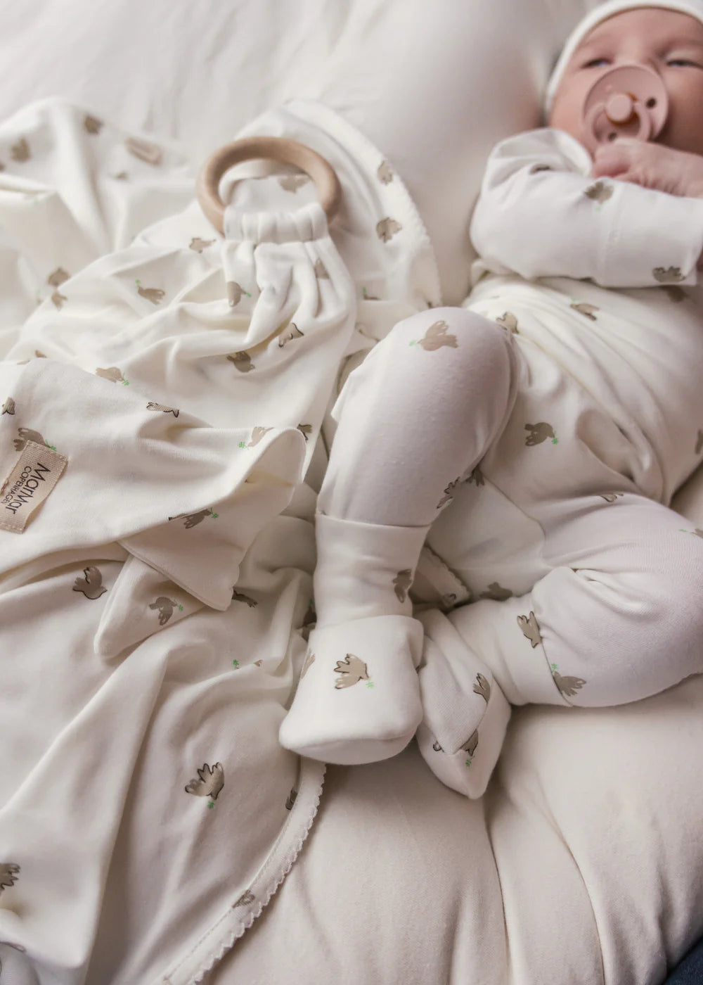 MARMAR COPENHAGEN WHITE LEAF PRINT FOOTIE
