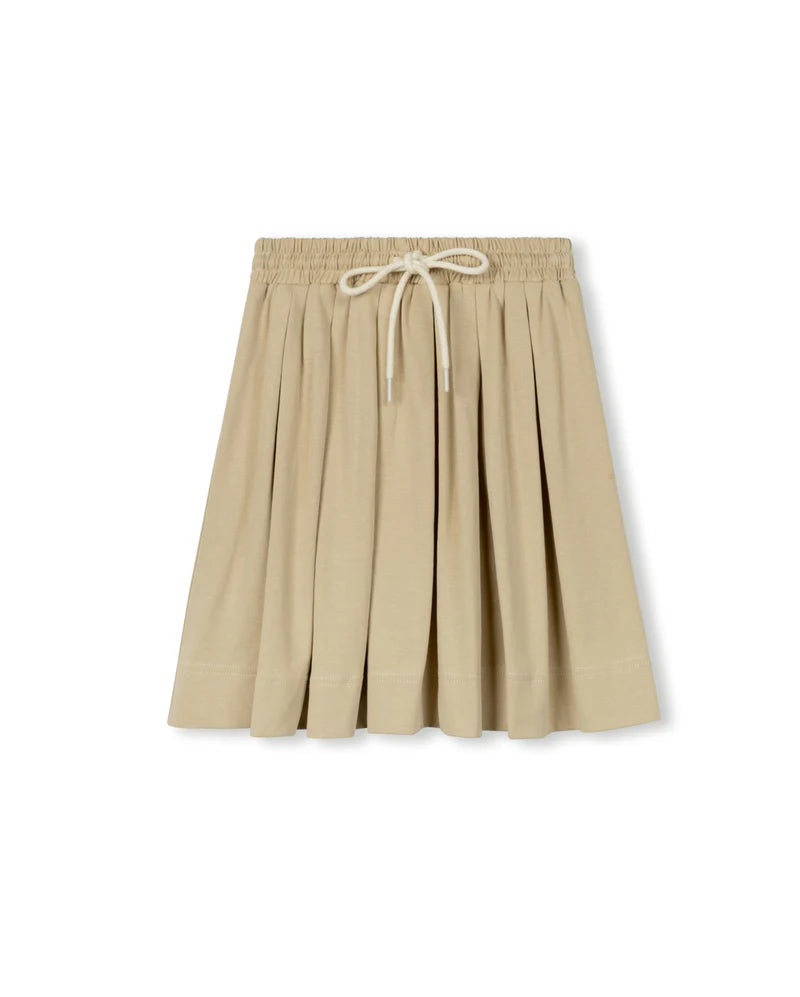 CABANA TAN DRAWSTRING PLEATED SKIRT