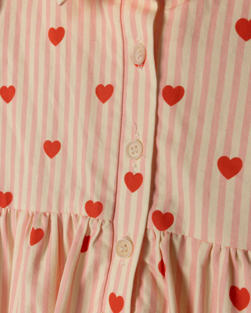 PHIL AND PHOEBE STRIPE HEART PRINT ROMPER