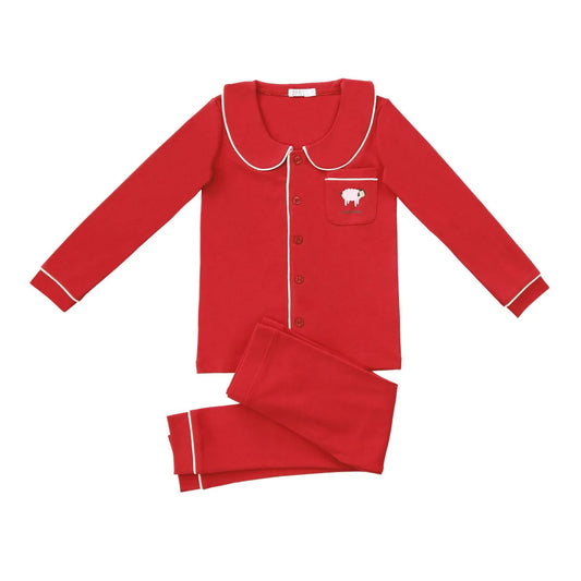 COCO BLANC RED COLLARED PAJAMA