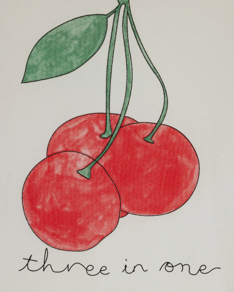 CABANA WHITE WATER PRINTED CHERRY T-SHIRT