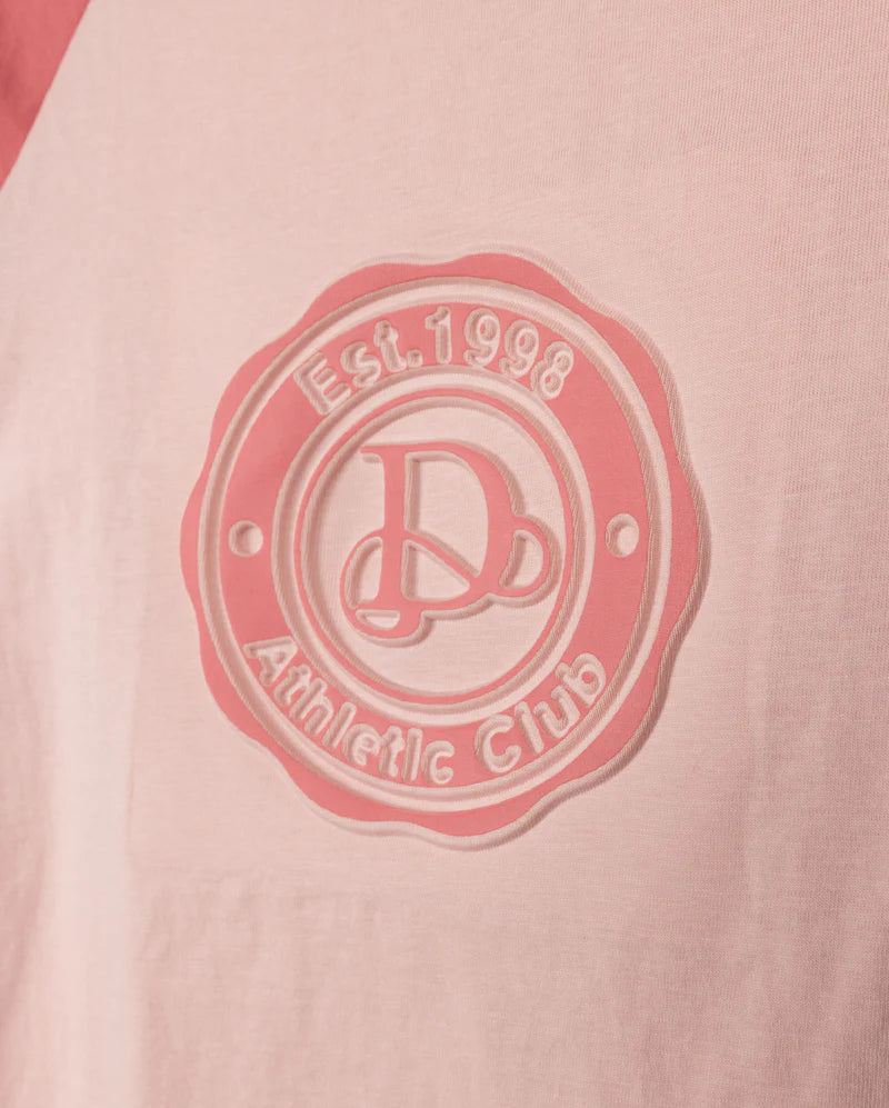 VIBE PINK VINTAGE PRINT ON TONAL T-SHIRT