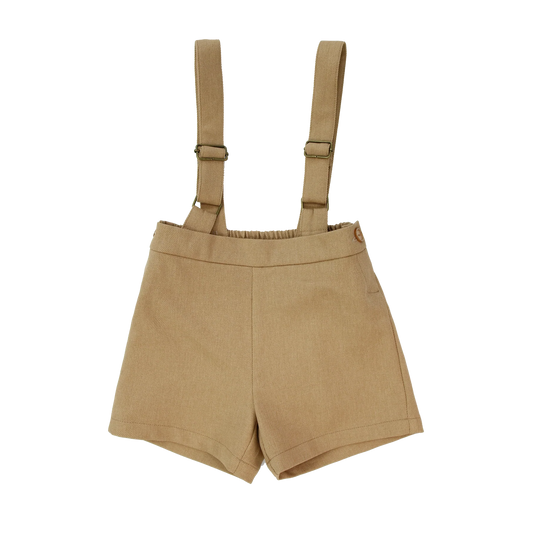 COCO BLANC CAMEL SUSPENDER SHORTS