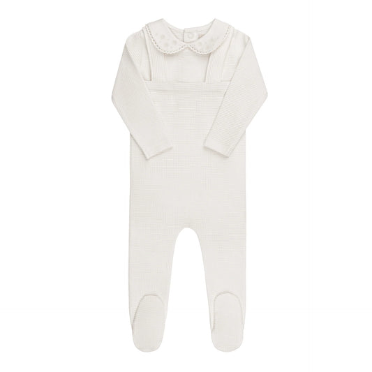 ELY'S & CO IVORY BOY EMBROIDERED COLLAR OVERALL SET [FINAL SALE]