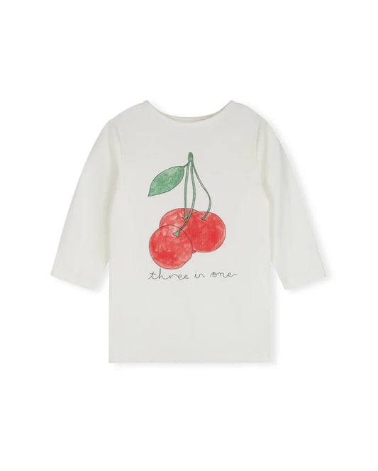 CABANA WHITE WATER PRINTED CHERRY T-SHIRT