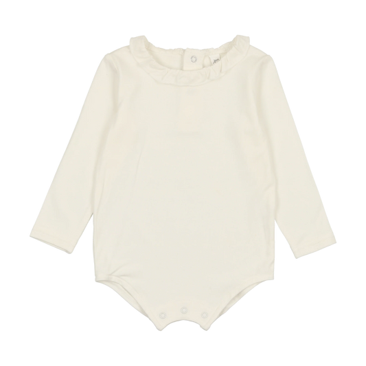 LIL LEGS CREAM RUFFLE ONESIE
