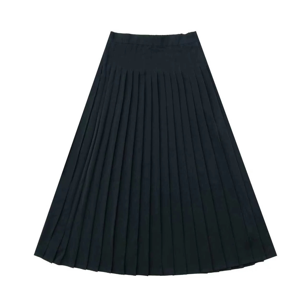 COCO BLANC BLACK SILK PLEATED SKIRT