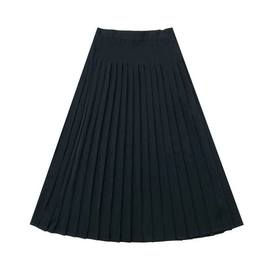 COCO BLANC BLACK SILK PLEATED SKIRT