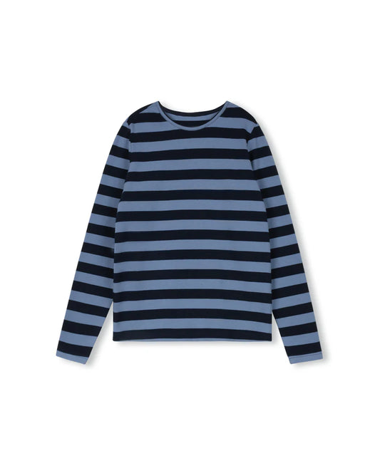 VIBE BLUE STRIPE COTTON T-SHIRT