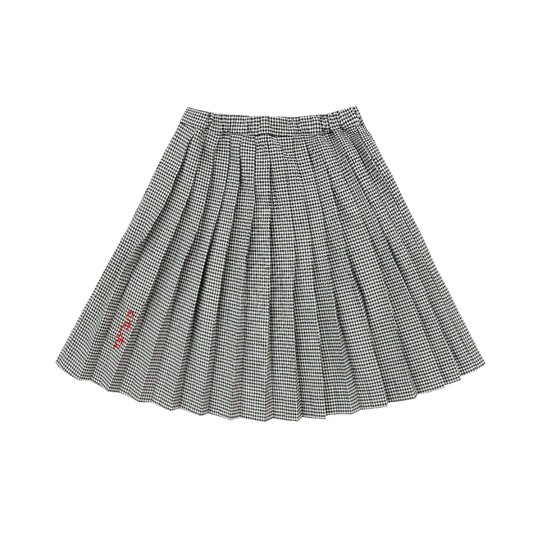 COCO BLANC BLACK/WHITE GINGHAM PLEATED SKIRT