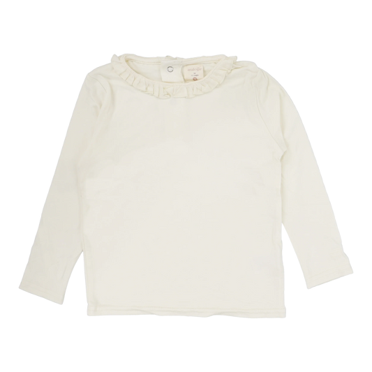 LIL LEGS CREAM RUFFLE TEE
