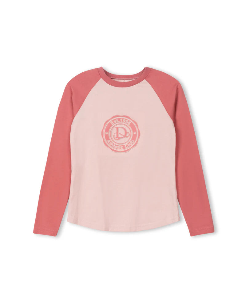 VIBE PINK VINTAGE PRINT ON TONAL T-SHIRT