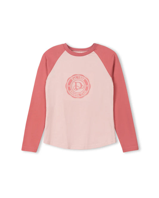 VIBE PINK VINTAGE PRINT ON TONAL T-SHIRT