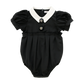 COCO BLANC BLACK TAFFETA COLLAR ROMPER