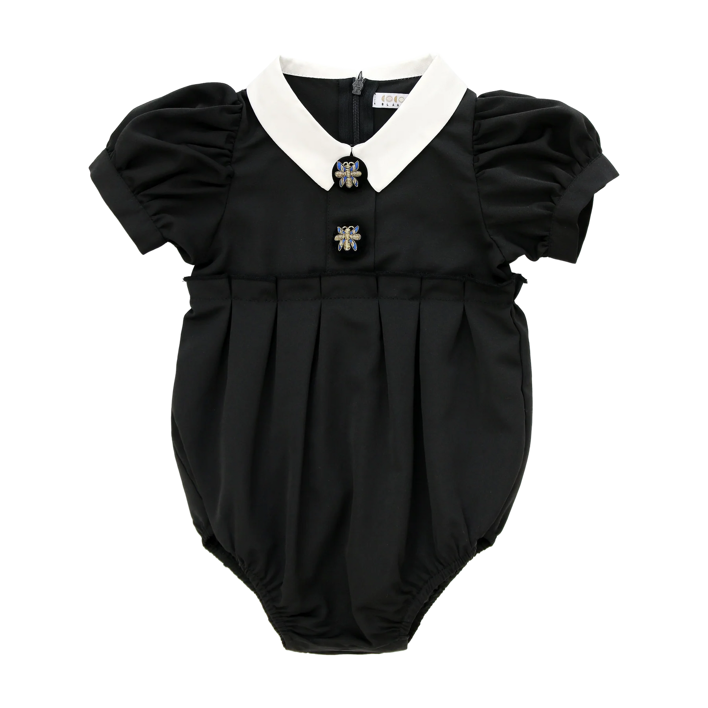 COCO BLANC BLACK TAFFETA COLLAR ROMPER