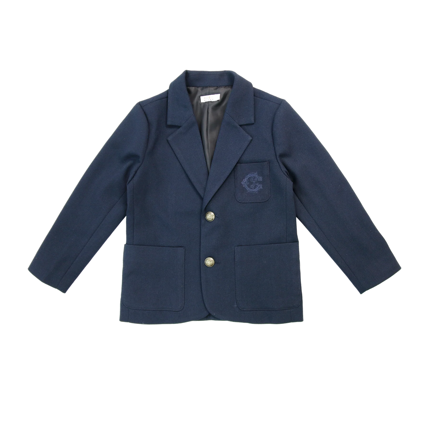 COCO BLANC NAVY EMBROIDERED POCKET BLAZER