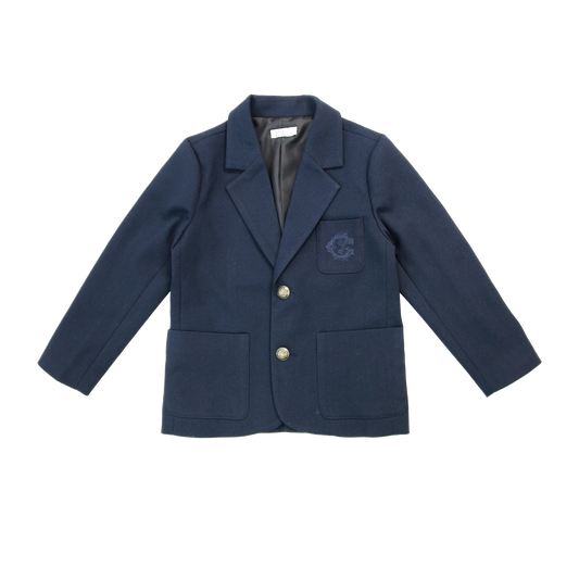 COCO BLANC NAVY EMBROIDERED POCKET BLAZER
