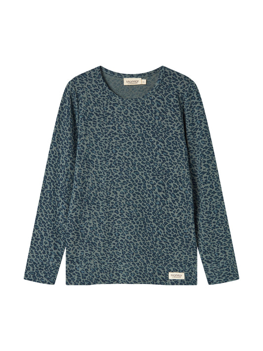 MARMAR COPENHAGEN TEAL LEOPARD L/S T-SHIRT